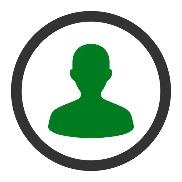 ユーザーフラットグリーンとグレーの丸みを帯びたベクトルアイコン — ストックベクタ