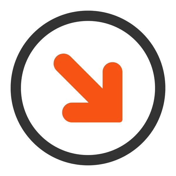 Šipka doprava plochá oranžová a šedá barva zaoblený vektor ikona — Stockový vektor
