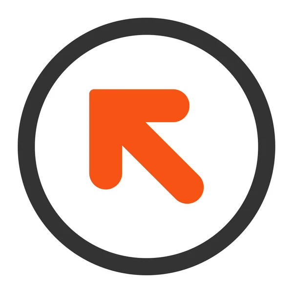 Šipka nahoru Levá plochá oranžová a šedá barva zaoblený vektor ikona — Stockový vektor