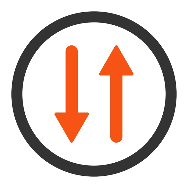 Arrows Exchange Vertical flat orange and gray colors rounded vector icon — ストックベクタ