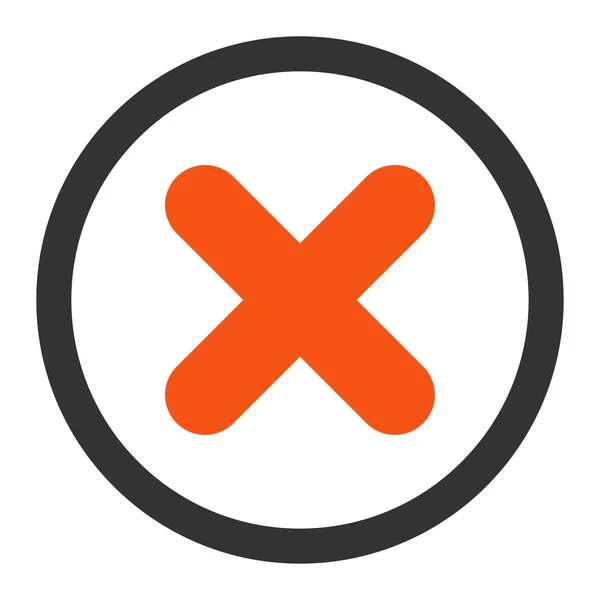 Zrušit ploché oranžové a šedé barvy zaoblené vektorové ikony — Stockový vektor