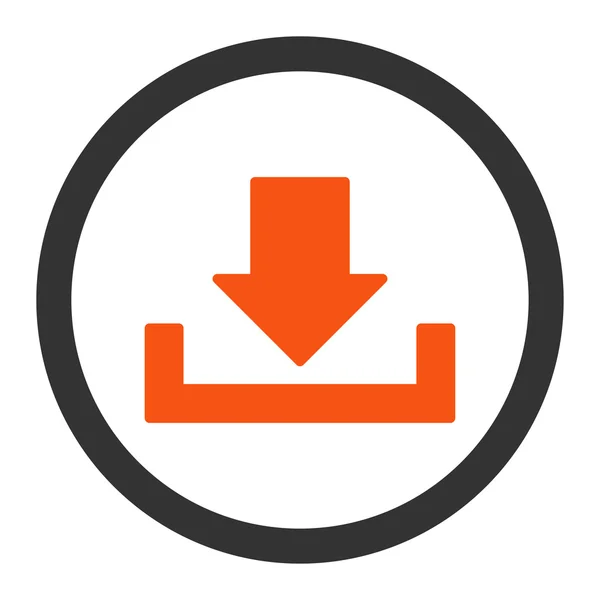 Descarga plana naranja y gris colores redondeados icono del vector — Vector de stock