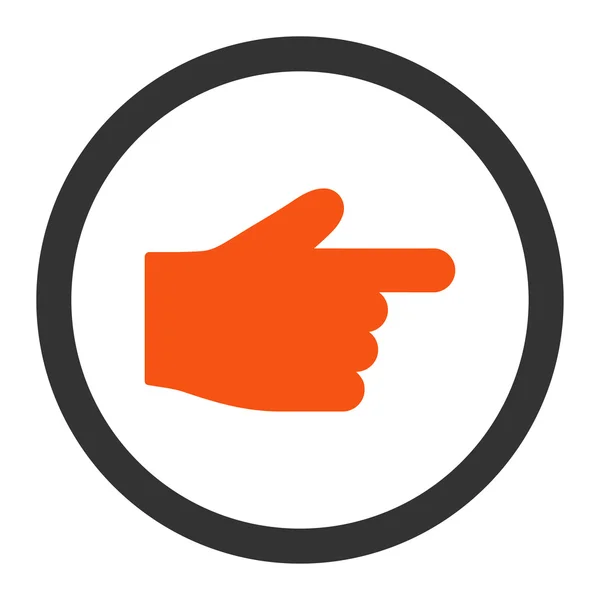 Index Finger flat orange and gray colors rounded vector icon — Stock vektor