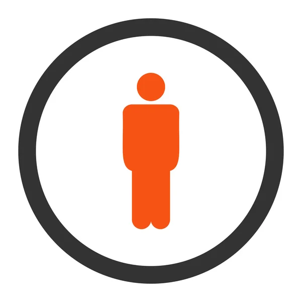 Hombre plana naranja y gris colores redondeados vector icono — Archivo Imágenes Vectoriales
