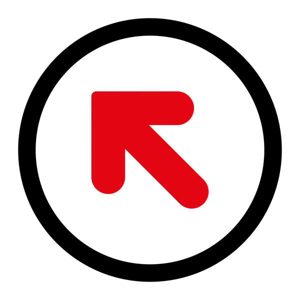 Flecha arriba Izquierda intensivo rojo y negro colores redondeados vector icono — Archivo Imágenes Vectoriales