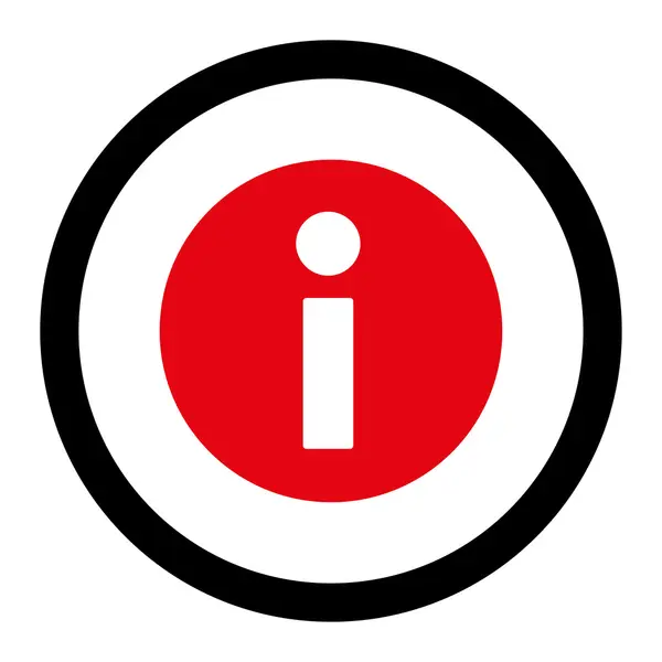 情報フラット集中赤と黒の色丸みを帯びたベクトルアイコン — ストックベクタ