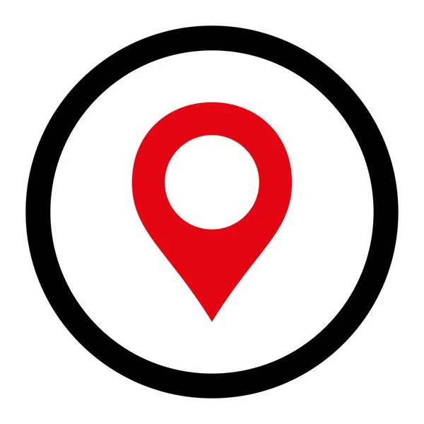 Map Marker flat intensive red and black colors rounded vector icon — Stockový vektor