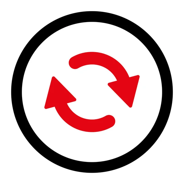 Refresh flat intensive red and black colors rounded vector icon — Διανυσματικό Αρχείο