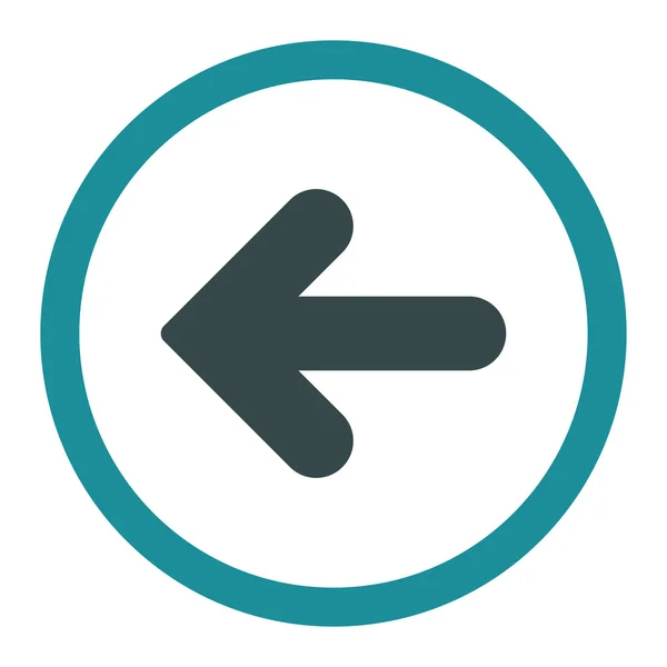 Arrow Left flat soft blue colors rounded vector icon — ストックベクタ