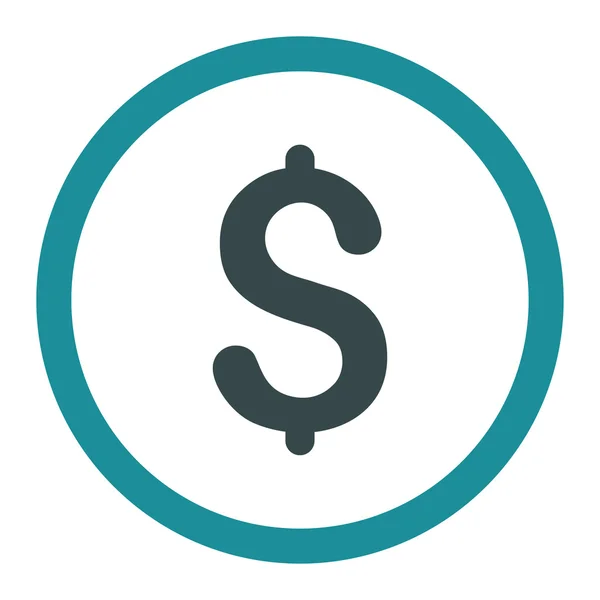 Dollar flat soft blue colors rounded vector icon — Stock vektor