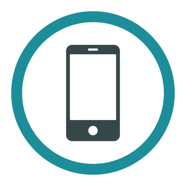 Smartphone plat couleurs bleues douces arrondies icône vectorielle — Image vectorielle