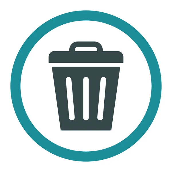 Trash Can flat soft blue colors rounded vector icon — Stock Vector