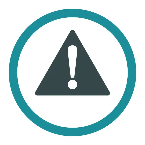 Warning flat soft blue colors rounded vector icon — Stock Vector