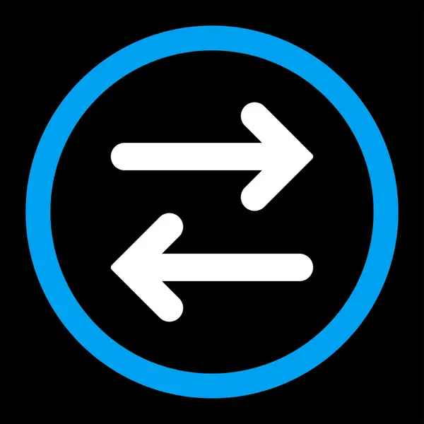 Horizontal flache blaue und weiße Farben runden Vektor-Symbol — Stockvektor