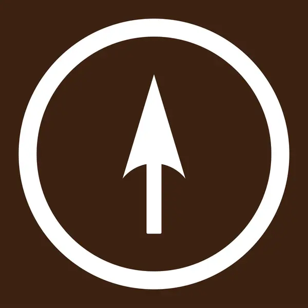 Arrow Axis Y flat white color rounded vector icon — 스톡 벡터