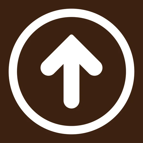 Flecha arriba plana de color blanco redondeado icono de vector — Archivo Imágenes Vectoriales