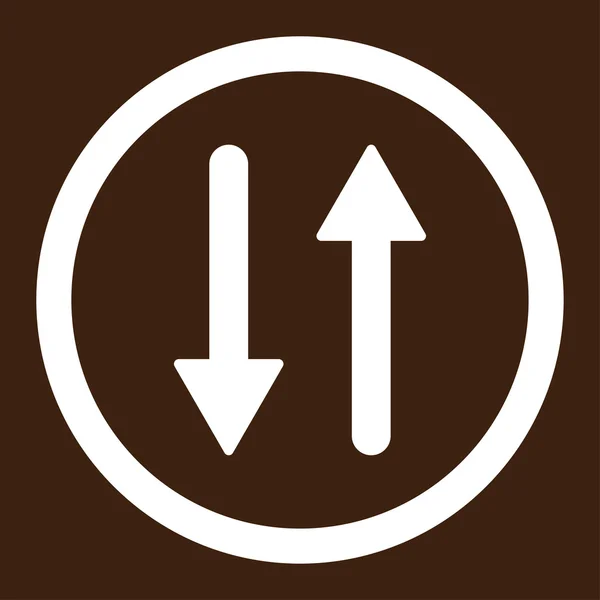 Arrows Exchange Vertical flat white color rounded vector icon — стоковий вектор