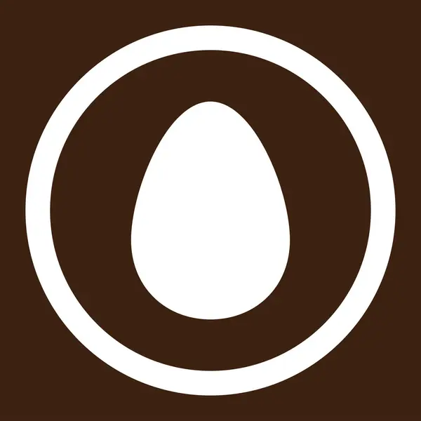 Egg flat white color rounded vector icon — Wektor stockowy