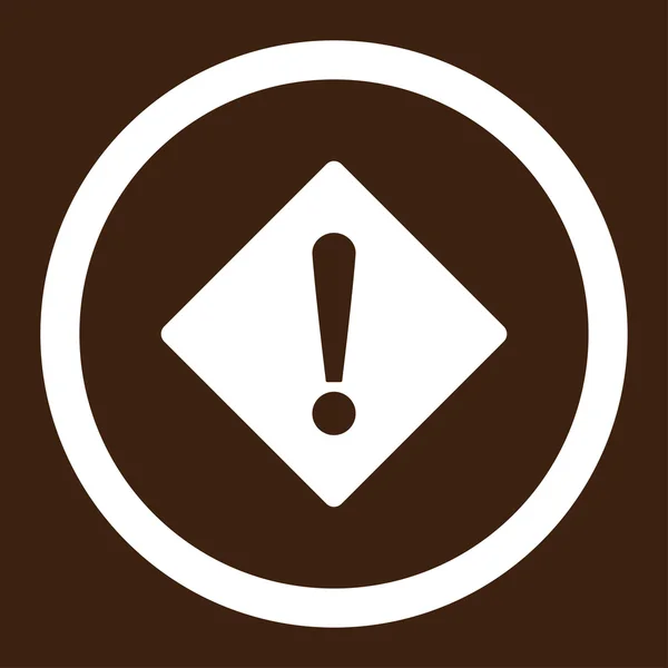 Error flat white color rounded vector icon — Stockový vektor