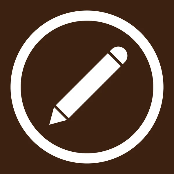 Олівець плоский білий колір округлий вектор значок — стоковий вектор