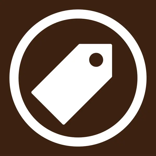 Etiqueta plana de color blanco redondeado icono de vector — Vector de stock