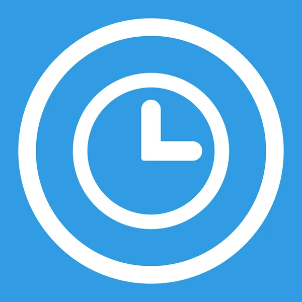 Clock flat white color rounded vector icon — 스톡 벡터