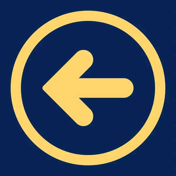 Arrow Left flat yellow color rounded vector icon — Διανυσματικό Αρχείο