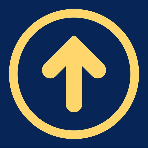 Arrow Up cor amarela plana ícone vetor arredondado — Vetor de Stock
