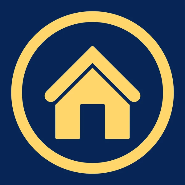 Zuhause flache gelbe Farbe abgerundetes Vektorsymbol — Stockvektor