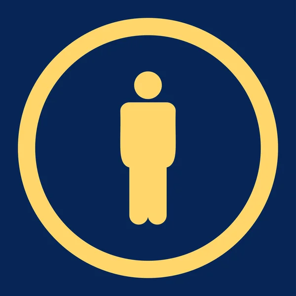Hombre plana de color amarillo redondeado icono de vector — Vector de stock