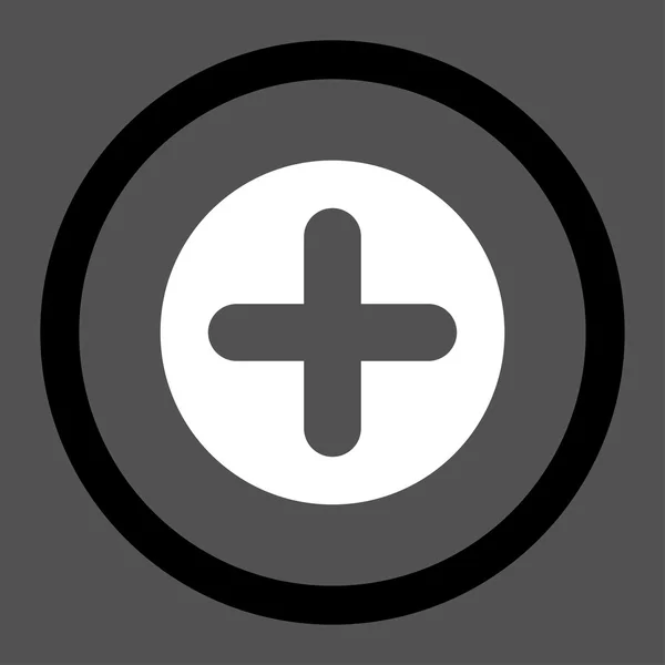Create flat black and white colors rounded vector icon — Διανυσματικό Αρχείο