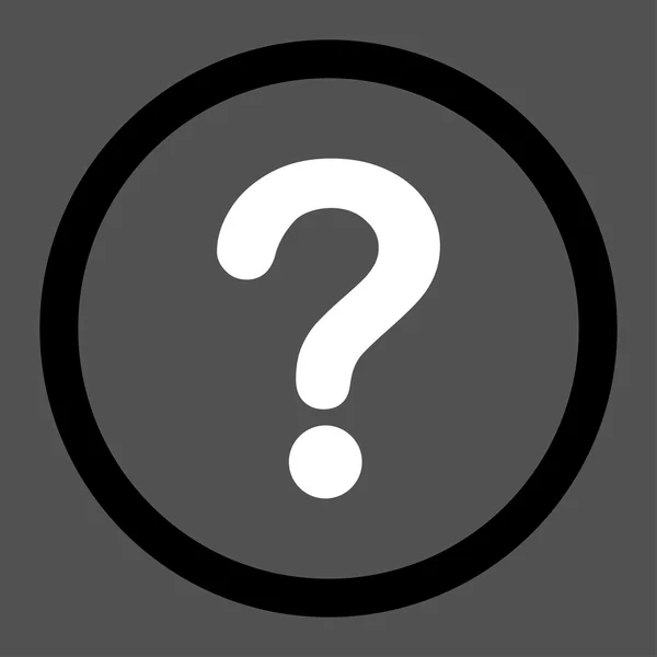 Question flat black and white colors rounded vector icon — Stockový vektor