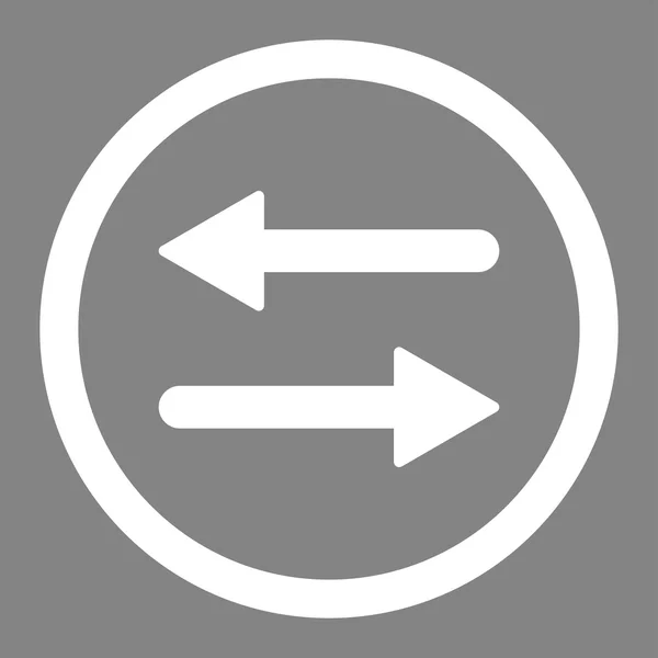 Frecce Scambio piatto colore bianco arrotondato icona vettoriale — Vettoriale Stock