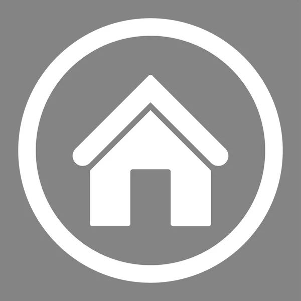 ホームの平らな白い色の丸みを帯びたベクトルのアイコン — ストックベクタ