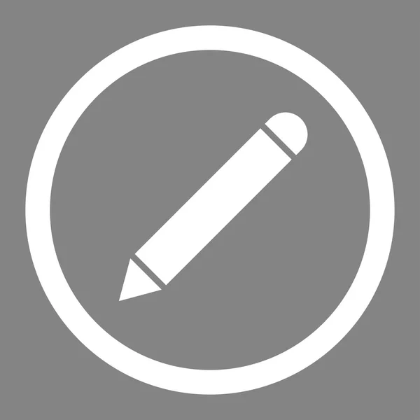 Bleistift flache weiße Farbe abgerundetes Vektorsymbol — Stockvektor