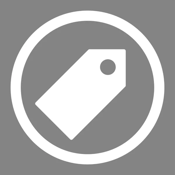 Tag icône vectorielle arrondie de couleur blanche plate — Image vectorielle