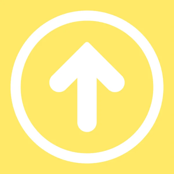 Flecha arriba plana de color blanco redondeado icono de vector — Vector de stock