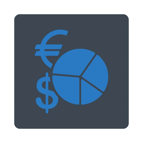 Měny výsečový graf ikona — Stockový vektor