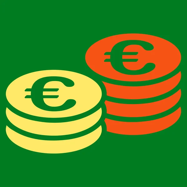 Euro moneda apila icono — Vector de stock