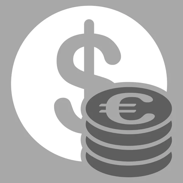 Dólar euro monedas icono — Archivo Imágenes Vectoriales