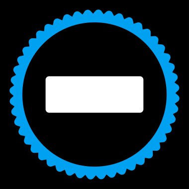 Düz mavi ve beyaz renkler damga simgesi yuvarlak