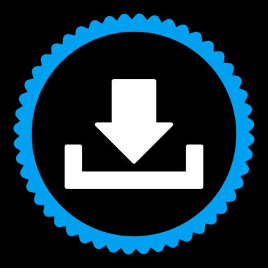 Download düz mavi ve beyaz renkler damga simgesi yuvarlak