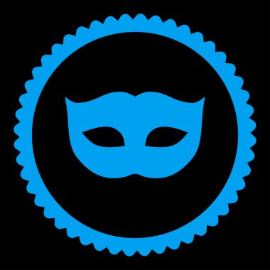 Gizlilik maske düz mavi rengi yuvarlak damga simgesi