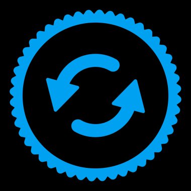 CCW düz mavi renk damga simgesi yuvarlak Yenile