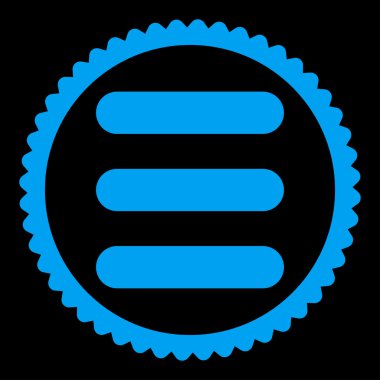 Yığın düz mavi renk yuvarlak damga simgesi