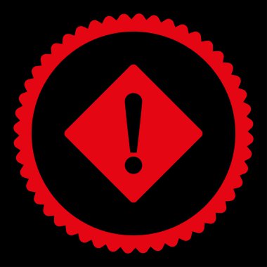 Hata düz kırmızı rengi yuvarlak damga simgesi