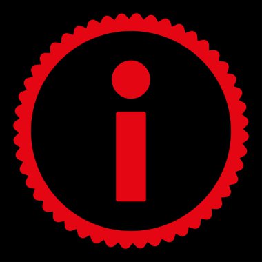 Bilgi: düz kırmızı renk yuvarlak damga simgesi