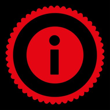 Bilgi düz kırmızı renk yuvarlak damga simgesi