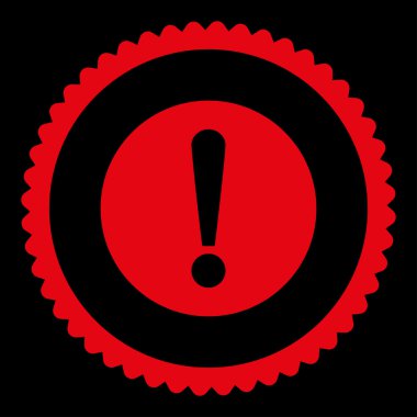 Sorun düz kırmızı renk yuvarlak damga simgesi