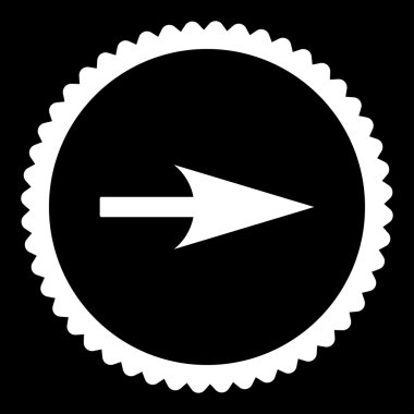 Ok ekseni X düz beyaz renk yuvarlak damga simgesi